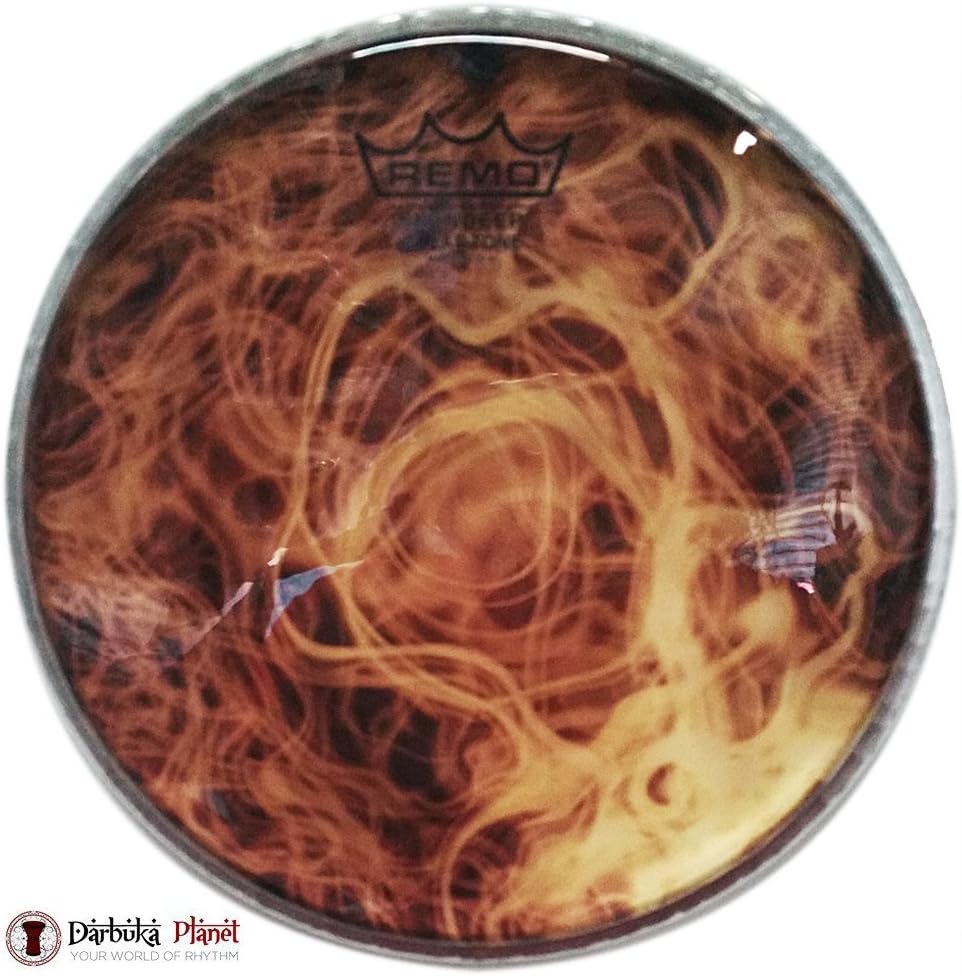 DX-Series Skyndeep Clear Tone Doumbek Darbuka Sombaty Size Drumhead - Yellow Mist Graphic 9''