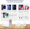 Cargador rápido para iPhone, Cargador de doble puerto A/C para iPhone Carga rápida, 2 unidades Adaptador de corriente de pared súper rápido para Apple iPhone con cable de 10 pies USB C a Lightning para iPhone 14/13/12/11/ProMax/XS/XR 5