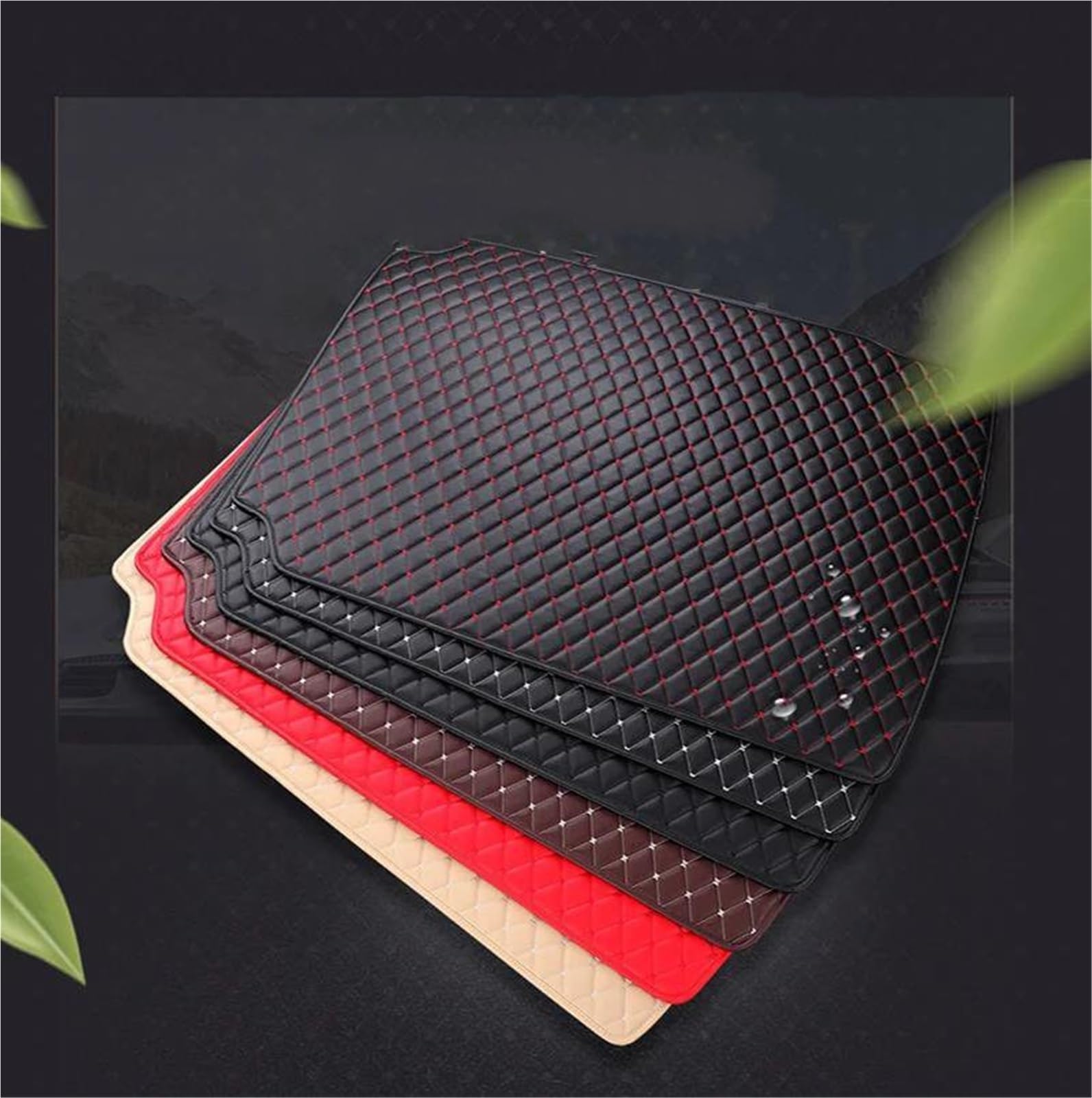 Tapis De Coffre pour pour Gran pour Turismo pour Berline Sportive À Toit Rigide (2007-2011, 2012-2017) Tapis De Coffre Arrière Protection IntéRieur(Noir-Rouge)