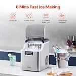 VEVOR Machine à glace de comptoir, 24 Cubes prêts en 15 Mins, 45lbs dans 24Hrs, Machine à glace portable auto-nettoyante avec scoop et panier à glace, machine à glace avec 3 Tailles Ice Cube pour Home Cuisine Bureau Party