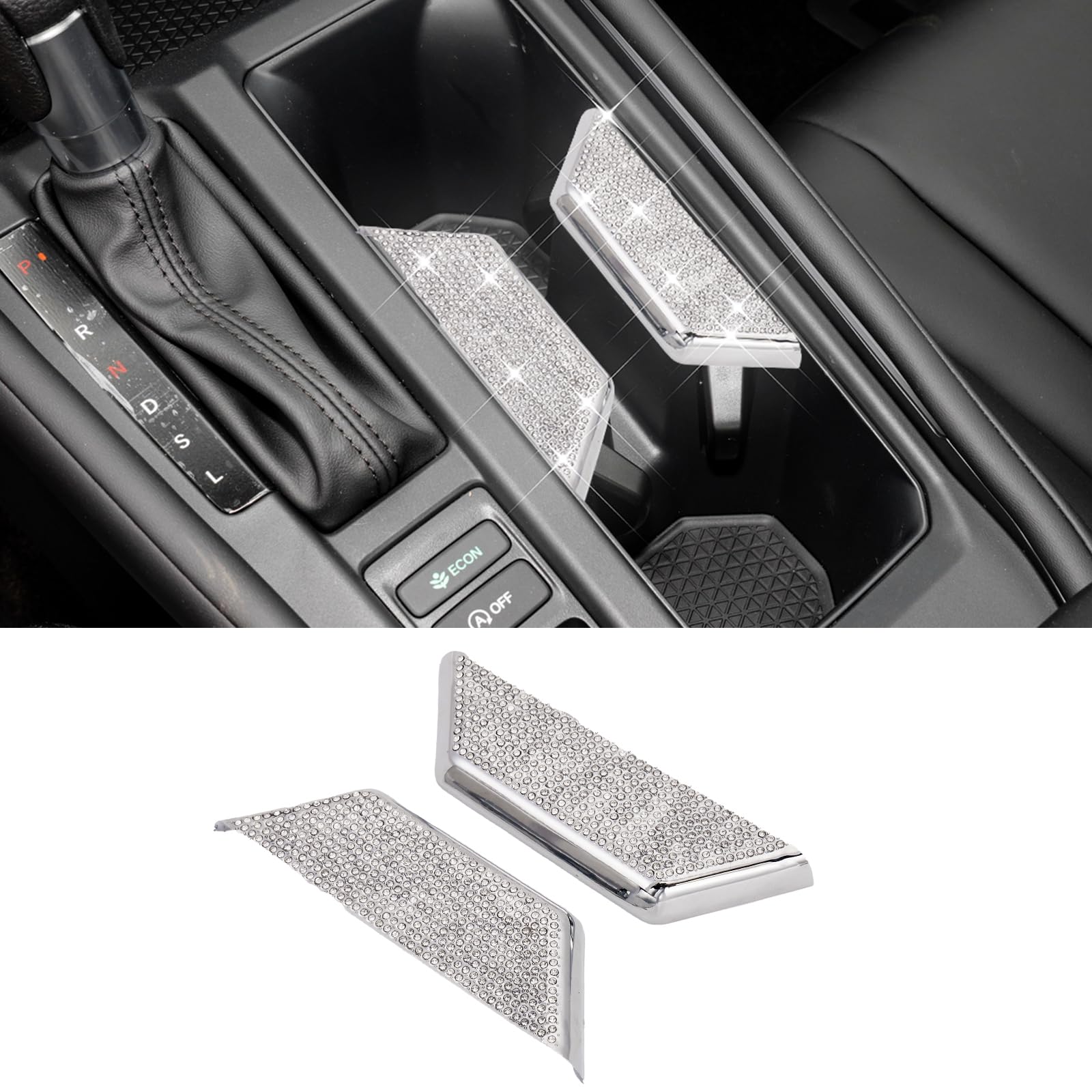 Bling Water Panel Frame Cover Sticker Fit for Honda Accord 2024, Shiny Crystal Car Interior Accessory. (Silver 6)