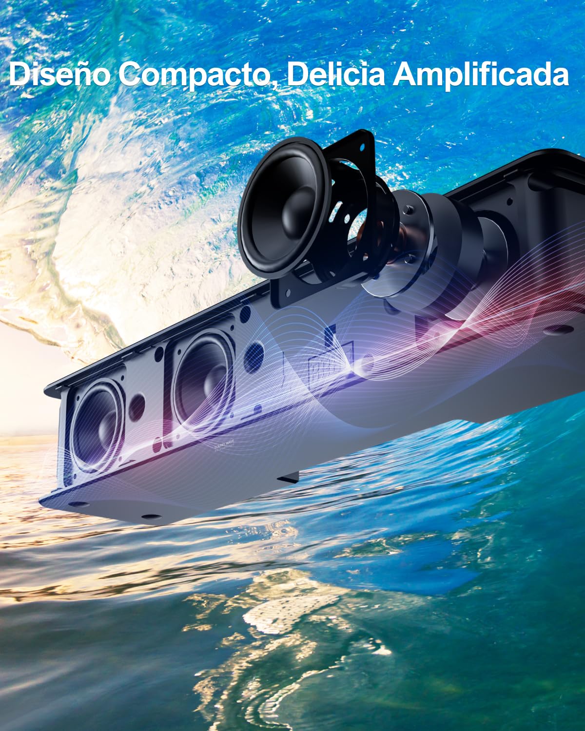 ULTIMEA 5.1 Barra de Sonido con Dolby Atmos, Sistema de Sonido Envolvente 3D, Barra de Sonido para TV con Subwoofer, 2 Altavoces Traseros, Soundbar Bluetooth 5.3 con Graves Ajustables, Poseidon D60
