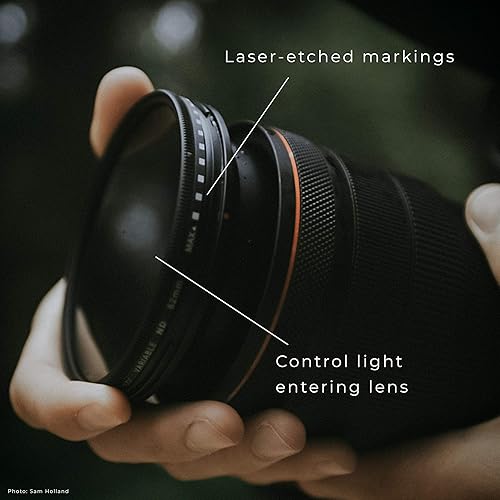 Miniatura 4 de Tide Optics Filtro ND variable de 2.835in (ND2 - ND400) filtro de lente de densidad neutra circular