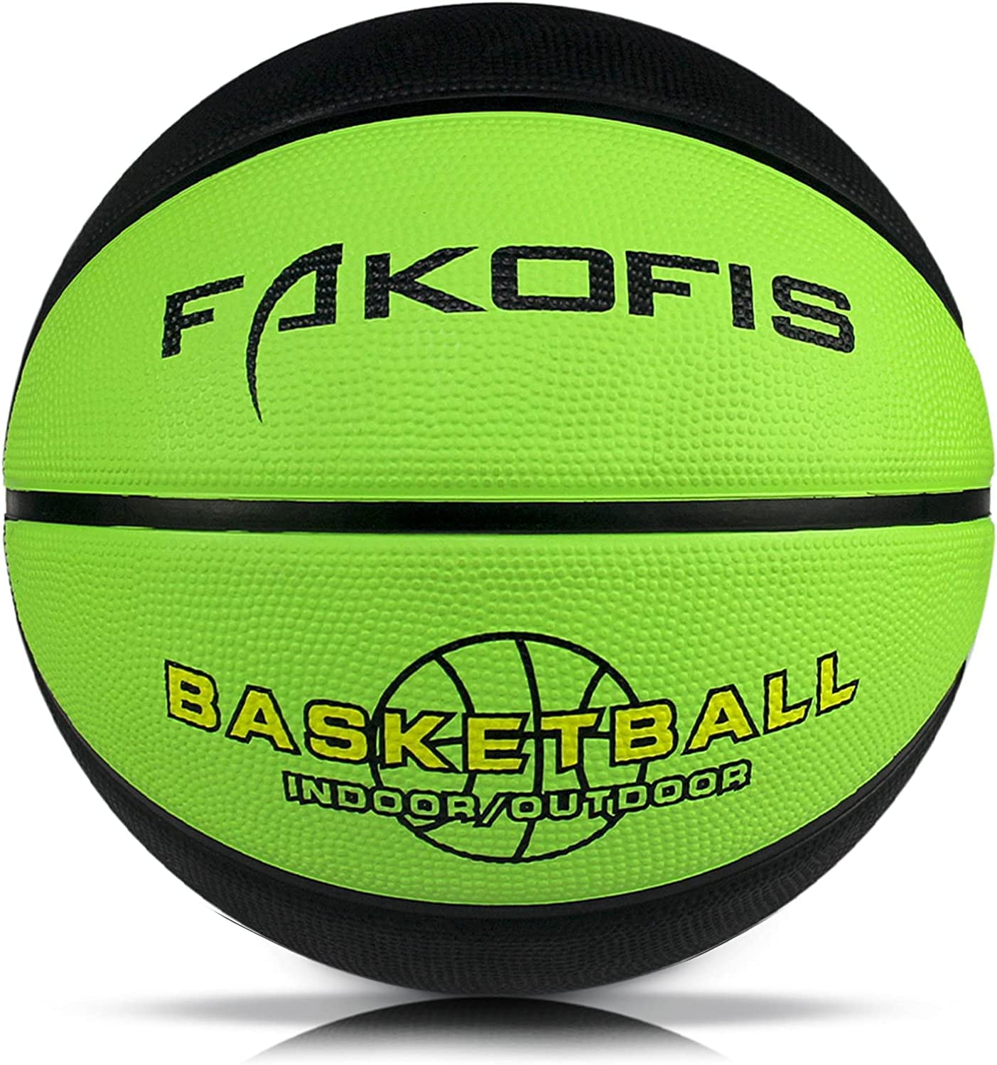FAKOFIS Children's Basketball Size 3, Youth Basketballs Size 5, Size 7, Outdoor Indoor Street Basketball, Arena Training Adult Beginners Basketballs (Green, 3)
