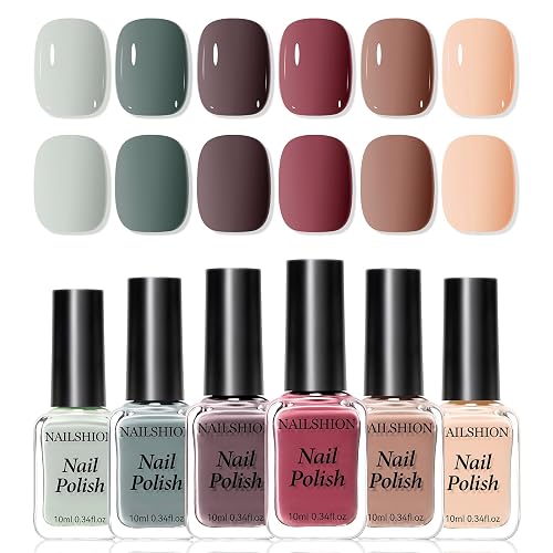 Nude Grays Nail Polish Set Quick-Dry Non-UV Gel