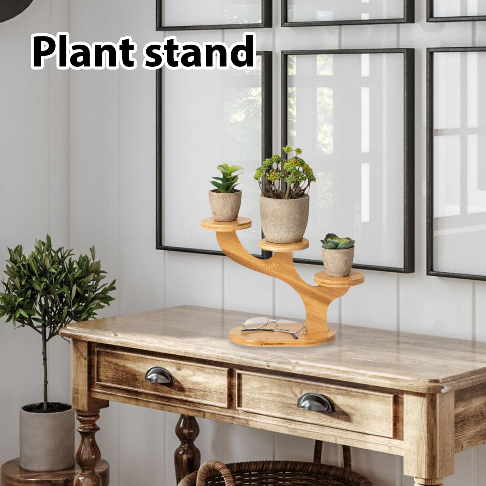 Relaxdays plantenrek bamboe - plantenrek - 3 etages - plantenetagère - binnen- natuur