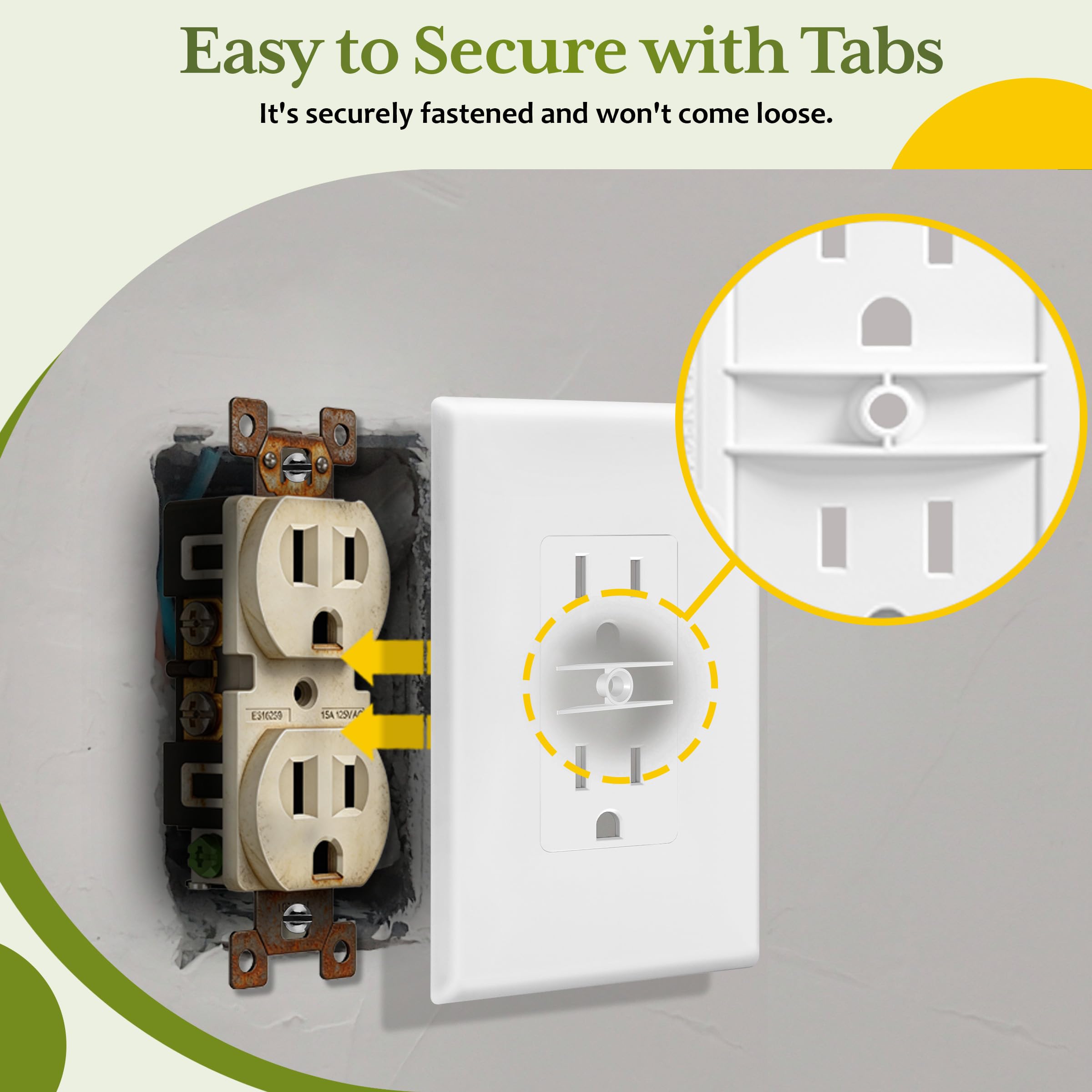 Decorative Outlet Covers - Modern White Wall Plate -3