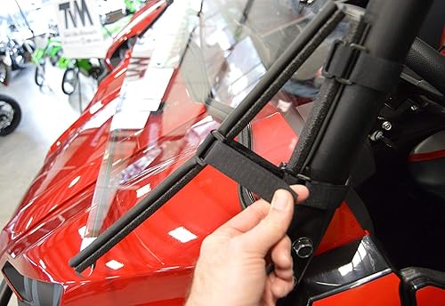 Miniatura 8 de Kawasaki Teryx (2016 y posteriores) totalmente plegable resistente a los arañazos UTV parabrisas. ¡Máxima versatilidad! Completo, medio o apagado en