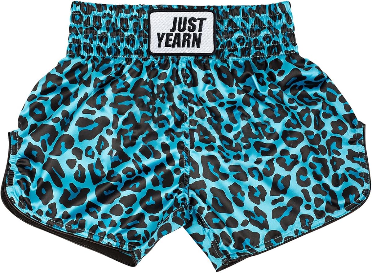 JUST YEARN Pantalones cortos de boxeo Muay Thai, troncos de entrenamiento tradicionales de MMA Kickboxing para hombres y mujeres, equipo de entrenamiento de alta movilidad