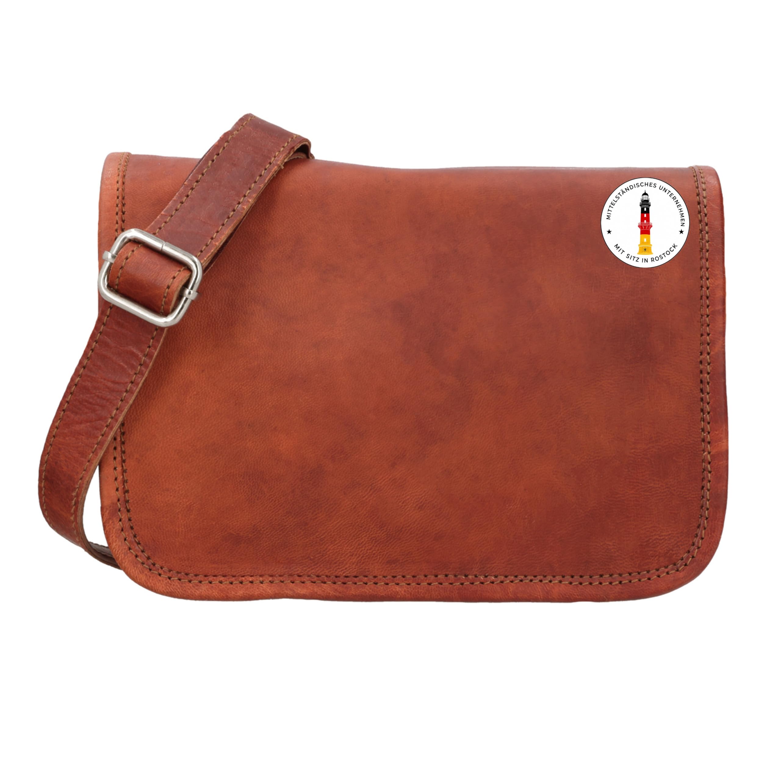 Gusti Bolso de cuero genuino pequeño zumbido bolso bandolera cuero genuino vintage