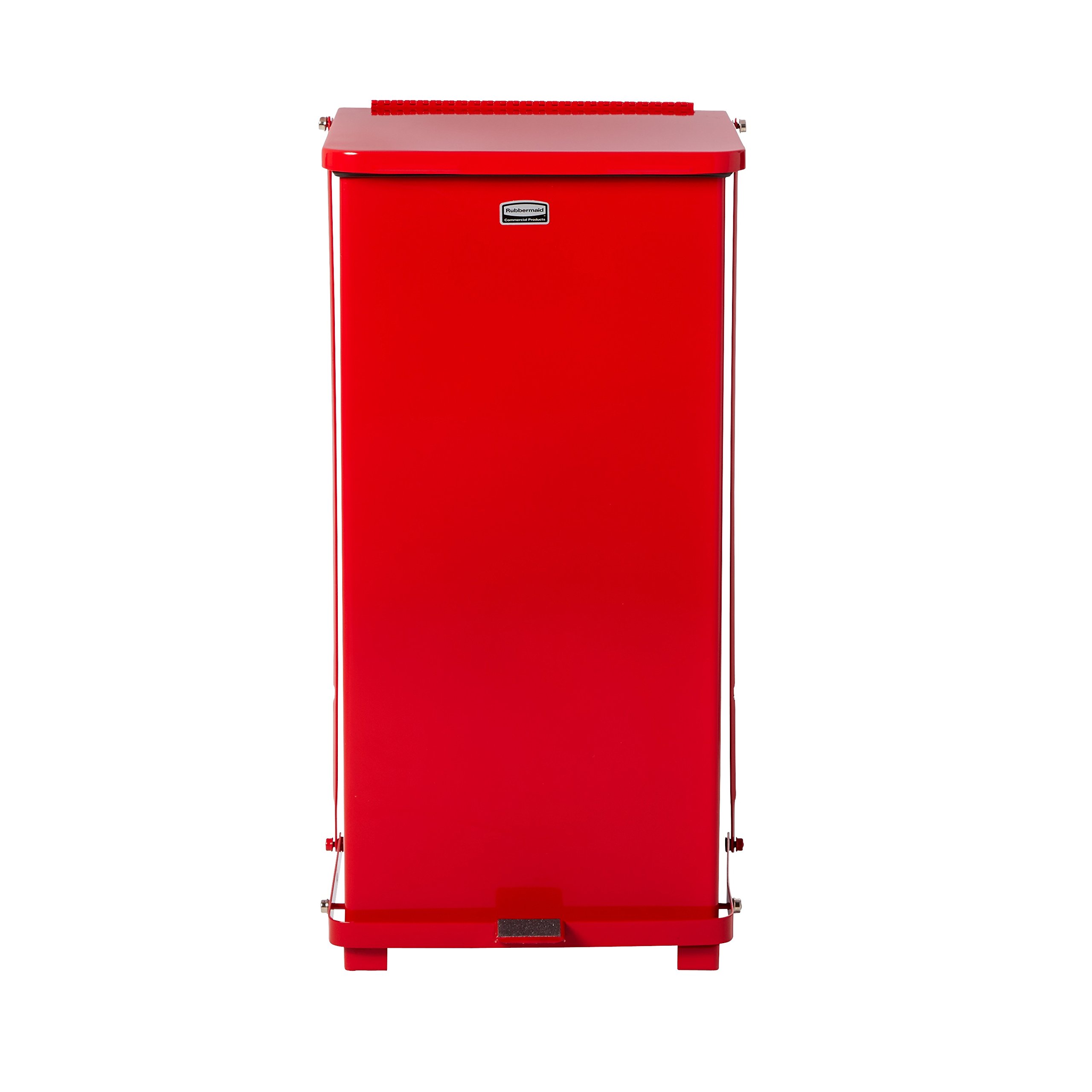 Rubbermaid Commercial Products Defenders Biohazard Steel Trash Can Step-On 13 GAL Red Hospital/Doctor's Office/Healthcare Facilities