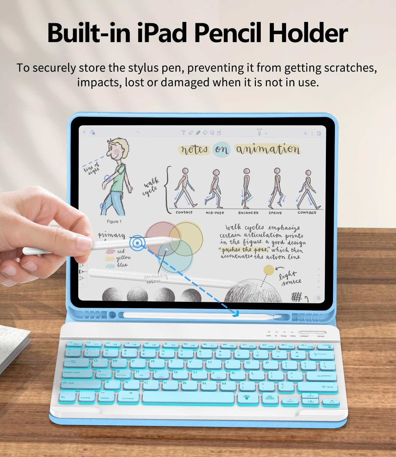 COO for iPad Air 13 Inch Case Keyboard (M3/M2, 2025/2024), Keyboard Case for iPad Pro 12.9 inch 5/6th Gen with Pencil Holder - Wireless Detachable Backlit Keyboard with Auto Sleep/Wake