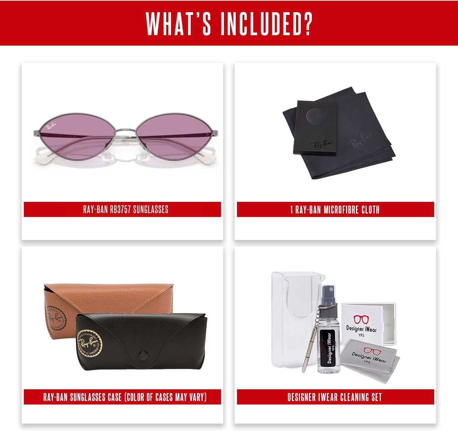 Ray-Ban RB3757 Kai Oval Sunglasses For Men For Women +BUNDLE with ACCESSORY EYEWEAR KIT - Image 2