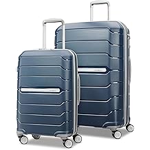 Freeform 2-Piece Luggage Set - Carry-On &amp; Large Checked Luggage with Dual Spinner Wheels - Durable Polypropylene Hardshell - TSA Lock, Airline-Approved - Expandable Hard Shell - Navy