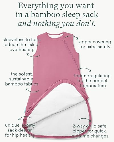 Miniatura 2 de PurComfy Saco de dormir súper suave 1.0 TOG, saco de dormir de viscosa de bambú premium para bebé, saco de dormir con cremallera de 2 vías, manta