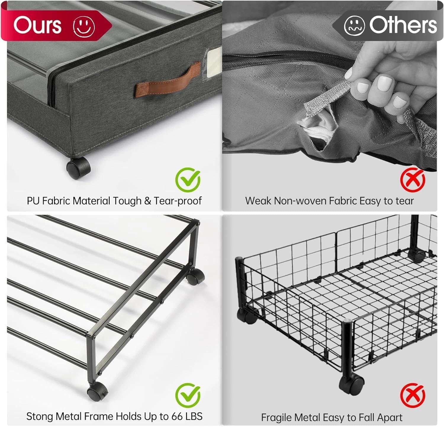 for Under Bed Storage with 2Pack Under Bed Storage Containers