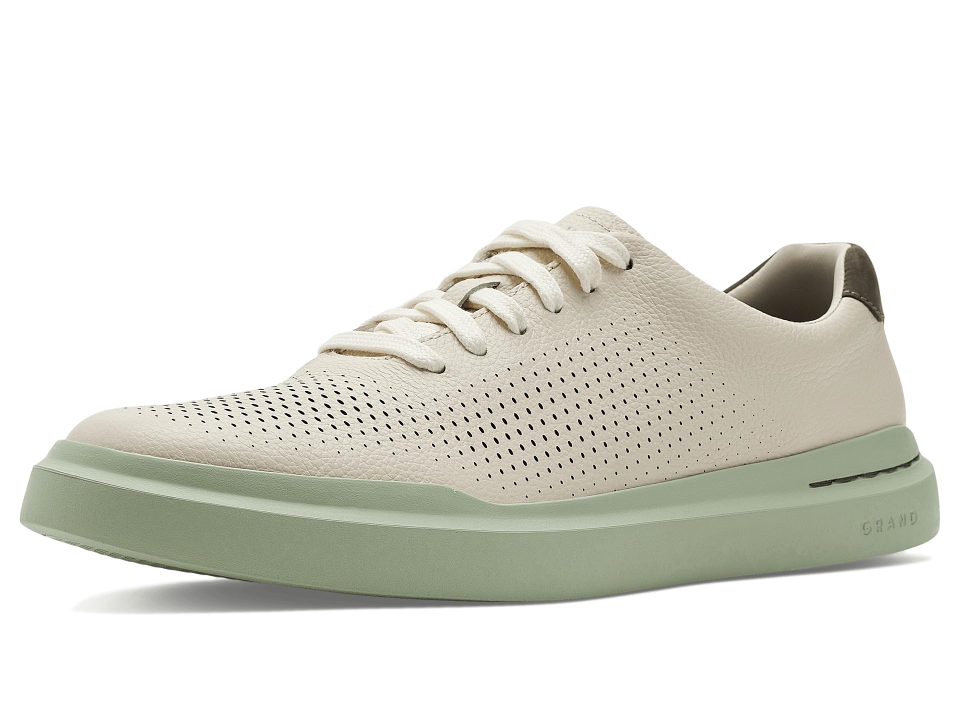 Cole Haan Men's Grandpro Rally Laser Cut Sneaker, Ivory/Castlerock