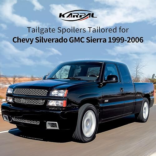 Miniatura 2 de KARPAL Tapa de alerón de moldura para portón trasero, protector superior compatible con Chevy Silverado GMC Sierra 1999-2006, repuesto GM1909101,