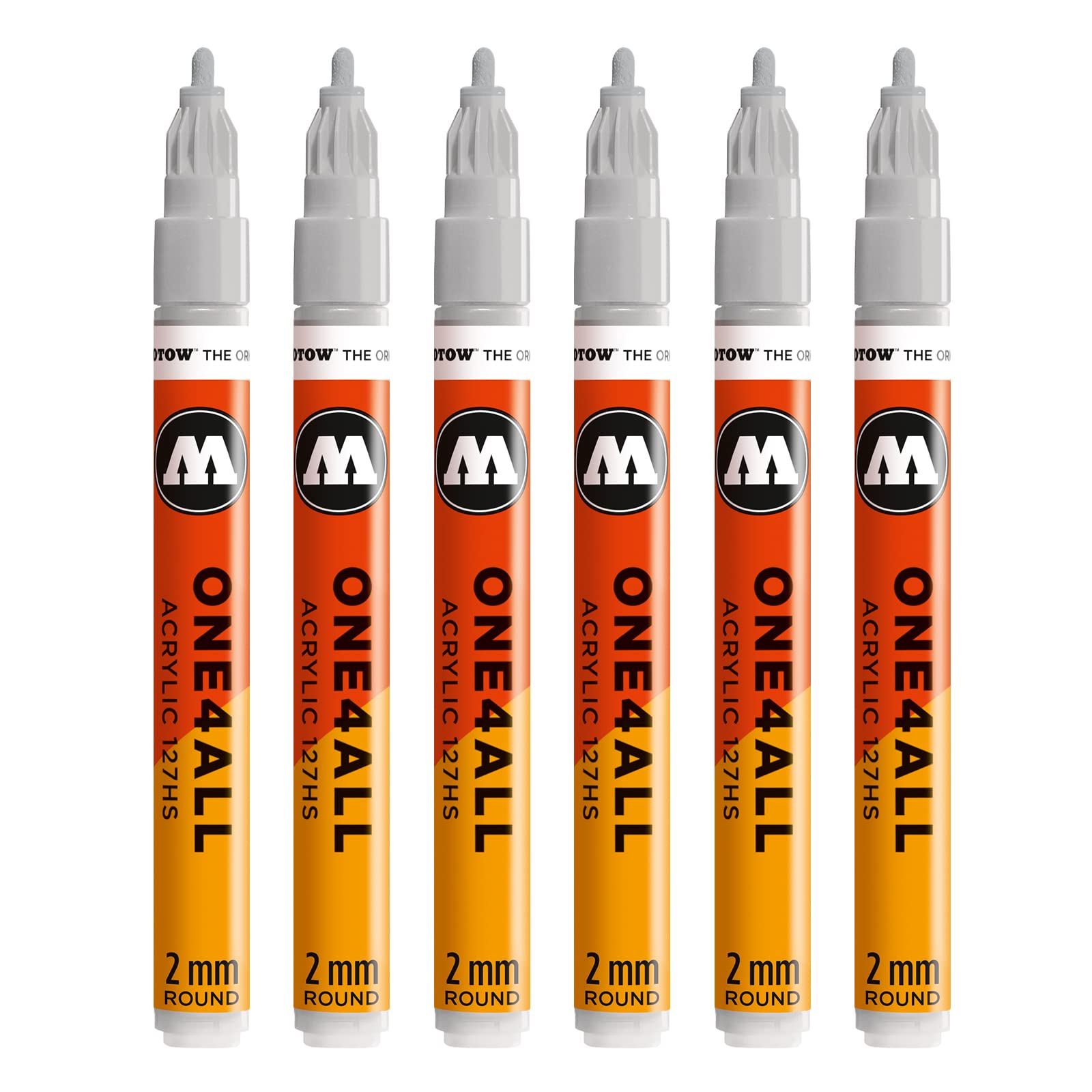 Molotow One4All 127HS Acrylic Marker (2.0 mm Line Width, High Coverage and Permanent, UV-Resistant, for Almost All Surfaces) Pack of 6 Colour 237 Light Grey Blue