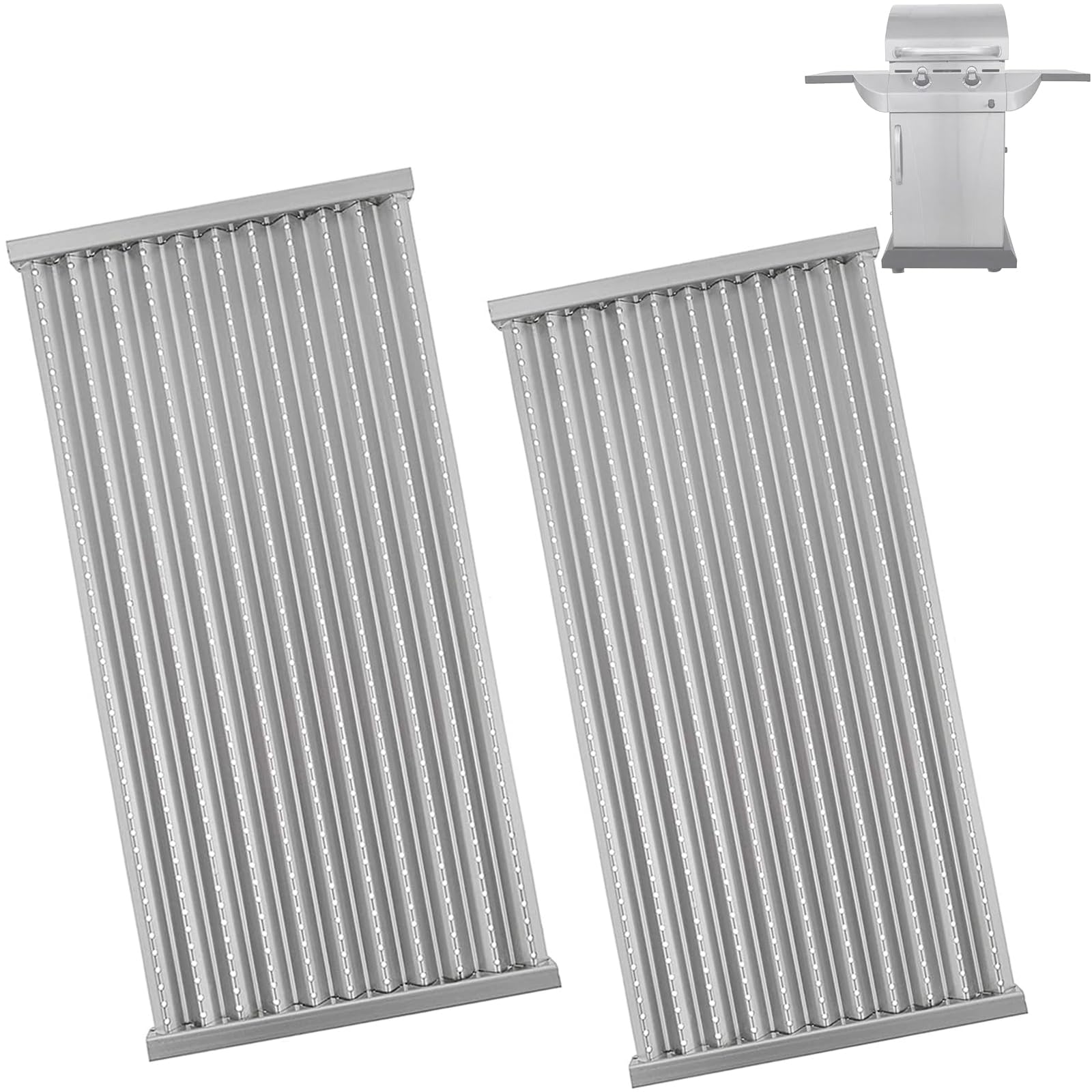 'BBQration 18 7/16'' Stamped Stainless Steel Replacement Emitter for Charbroil Commercial Tru-Infrared Prior to 2015 463246909 463241013 463243911 463241313 463241314 463247109'