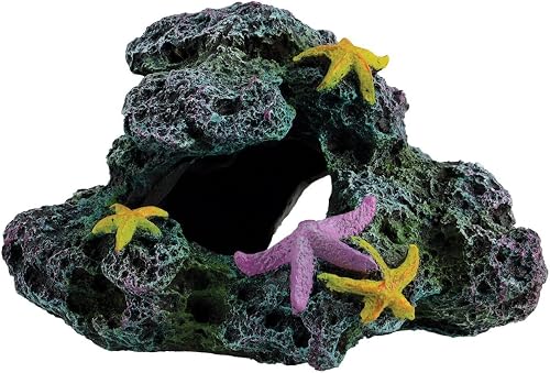 Underwater Treasures Reef Starfish Cave Aquarium Ornament, 13.97 x 11.43 x 8.89 cm