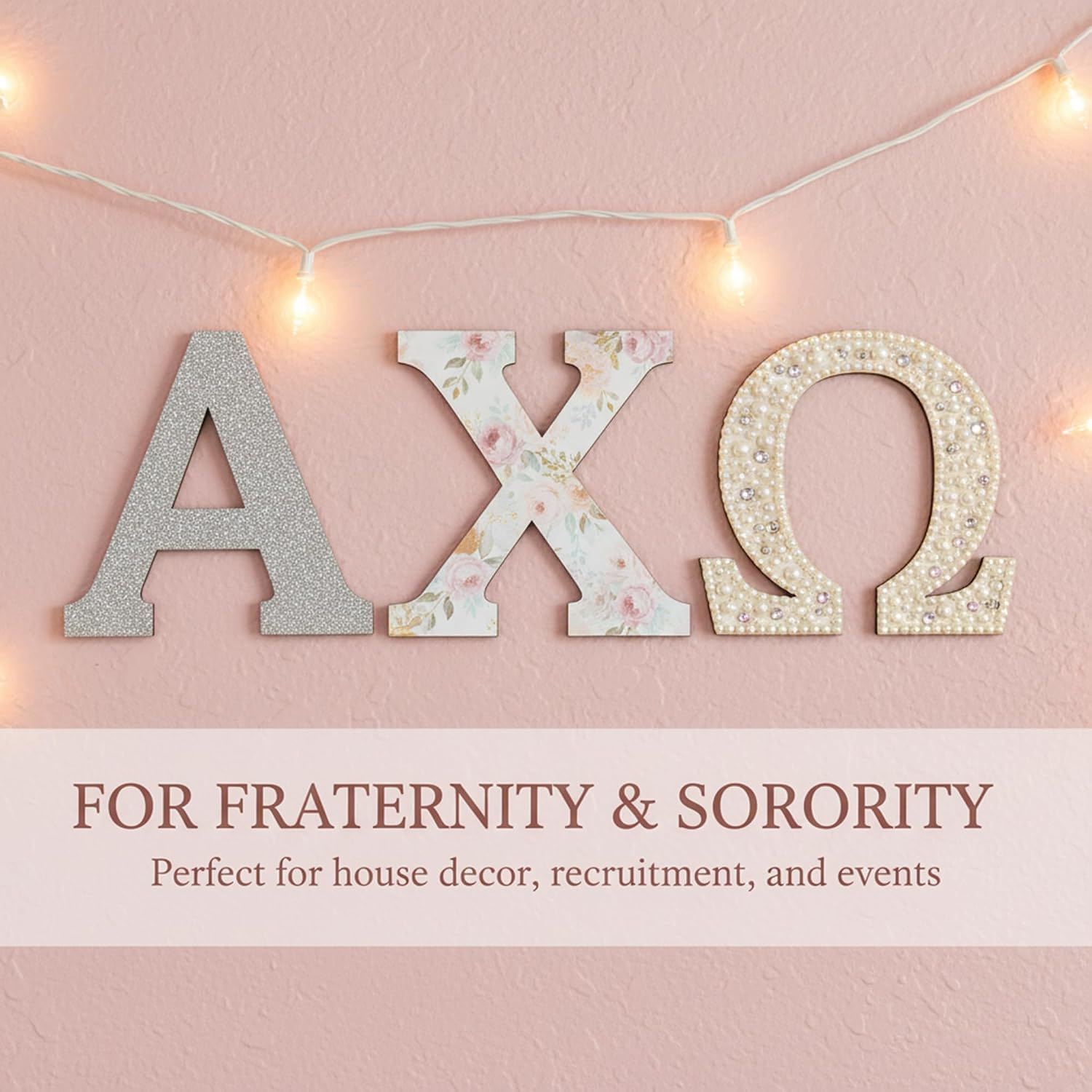 Large Wooden Greek Letters 12 Inch, 1/4 Inch Thick Unfinished Big Wood Letter for Fraternity Sorority Decoration, Party Wedding Home Wall Decor and DIY Painting Crafts, Letter Lambda (Λ) image 4