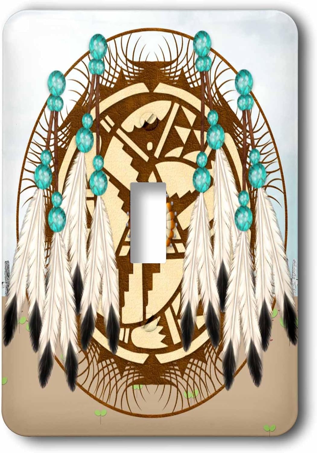 3dRose LLC lsp_108087_1 Designer One Of A Kind Native American Art Single Toggle Switch