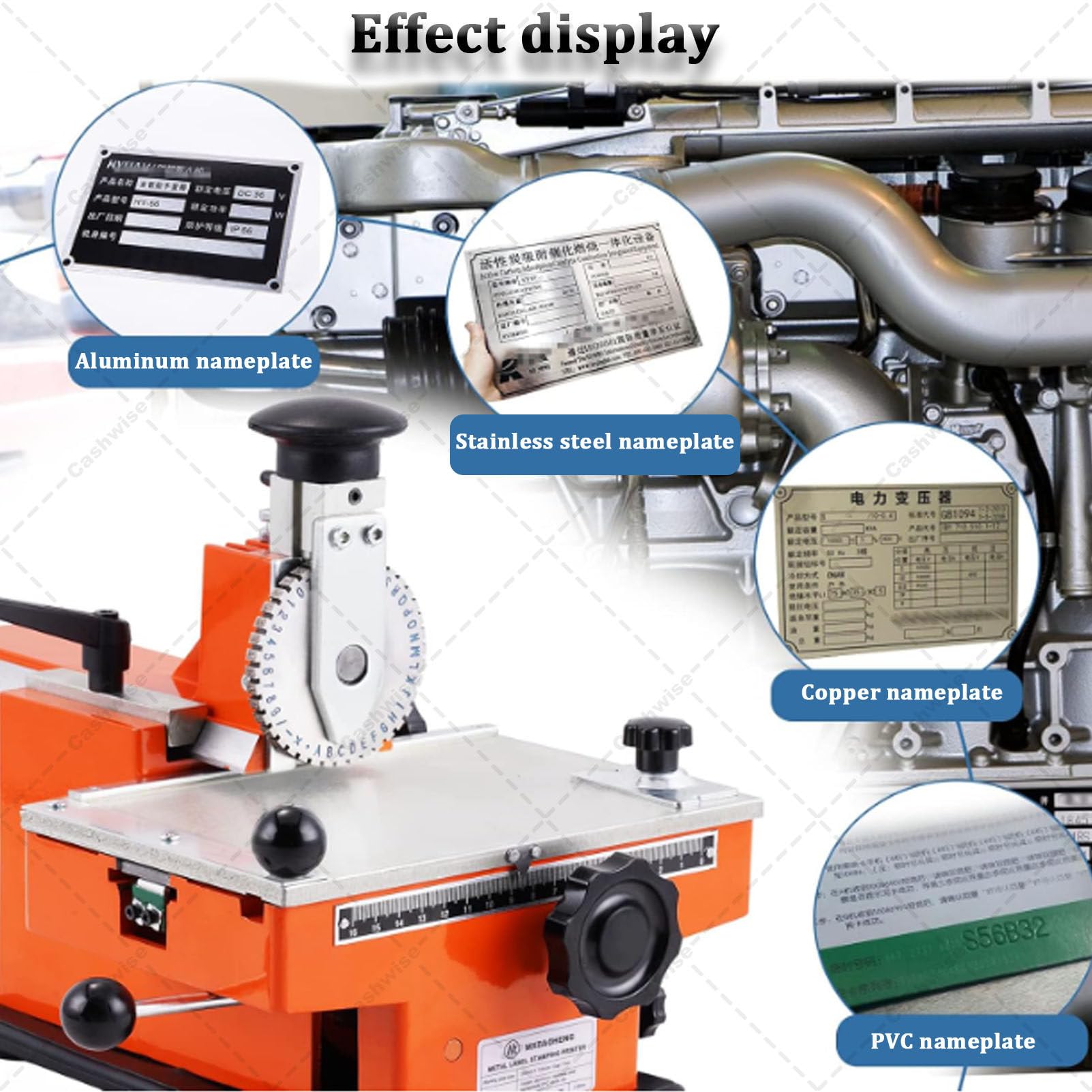 Macchina per la stampa di targhette metalliche, macchina semiautomatica per la stampa a rilievo di metalli, stampante per targhette identificative industriali, etichette per beni e targhette 3mm