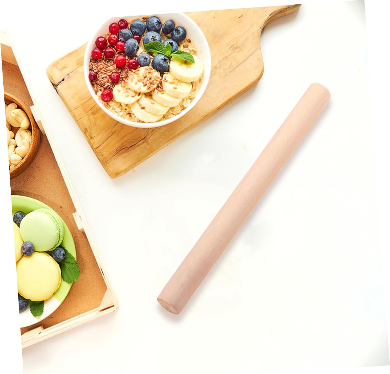 10pcs Wooden Rolling Pin Non-stick Dough Roller Beech Wood Baking Tool for Dumpling Noodles Pastry Kitchen Cooking