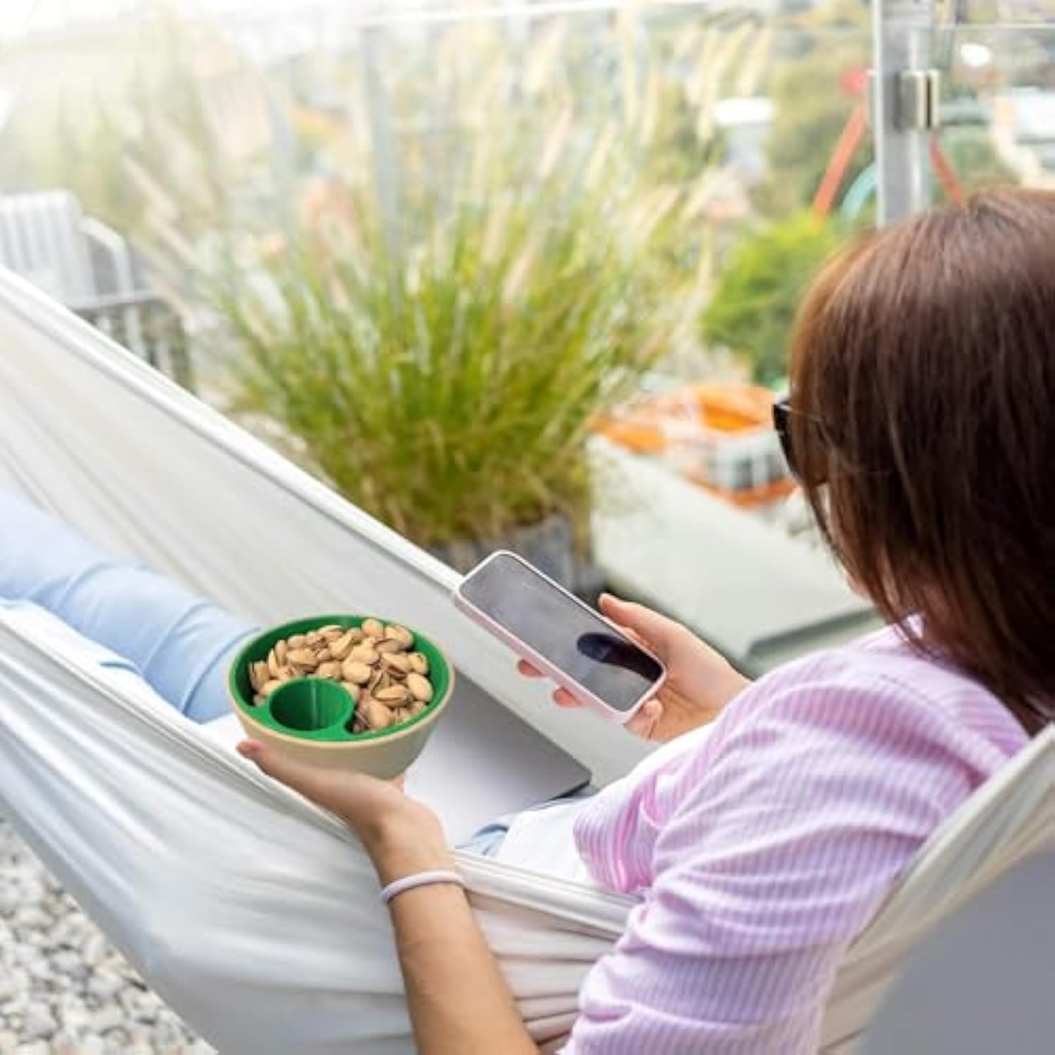 3D-bedruckte Nuss- und Samenschüssel, Doppelkammer-Pistazien-Schüssel-Set mit Schalen-Aufbewahrungshalter, große Doppelschalen, Snack-Servierschalen für Pistazien, Erdnüsse, Edamame, Nüsse, Früchte