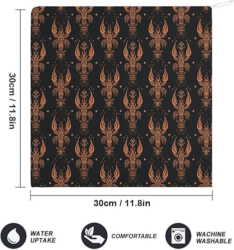 Miniatura 2 de Decorative Hand Towels for Bathroom - Orange Retro Lobster Print Soft Absorbent Small Bath Hand Towels for Kitchen, Farmhouse, Spa, Hotel, Guest Tea