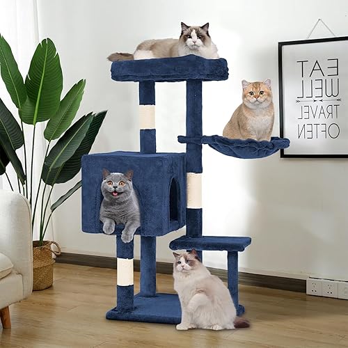 Miniatura 7 de FDW - Árbol para gatos de 37.8 pulgadas, torre para gatos para interiores con postes para rascar, mueble para gatos de varios niveles, centro de