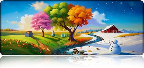 Miniatura 9 de Alfombrilla de mouse grande para juegos, diseño de bandera estadounidense de grano de madera, caza, ciervos, base de goma antideslizante, adecuada