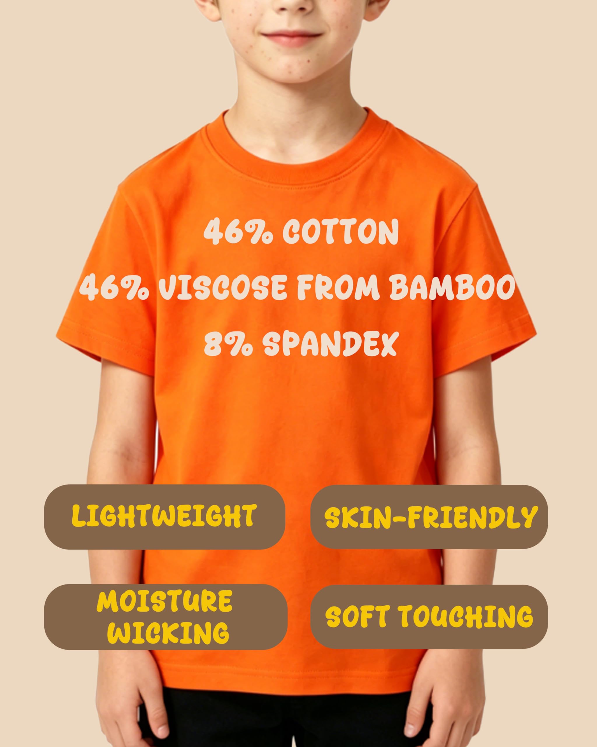 Pack de 4 camisetas para niños, manga corta, mezcla de algodón, unisex, verano, multicolor, niños y niñas