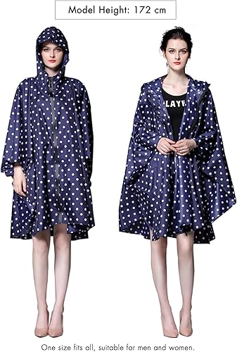 Miniatura 6 de Anyoo Poncho de lluvia impermeable ligero reutilizable senderismo chaqueta con capucha para actividades al aire libre