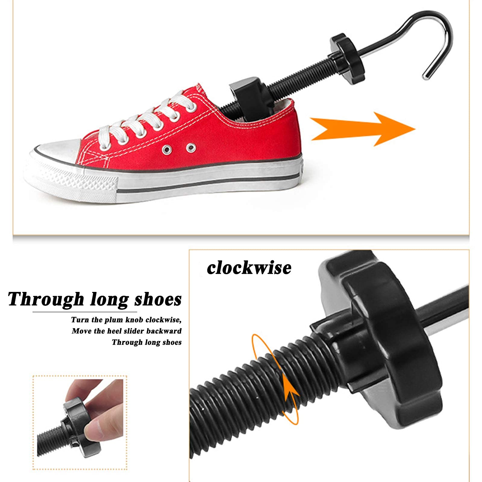 Portazapatos Portazapatos de plástico para Mujeres Hombres Expansor de ensanchador de Zapatos Ajustable, Zapatero de plástico Resistente (Natural L(42~48))