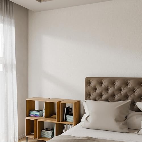 Miniatura 6 de Stickyart Papel tapiz de hormigón blanco de 24 x 160 pulgadas, para despegar y pegar, papel de pared con textura de yeso extra grueso, papel de