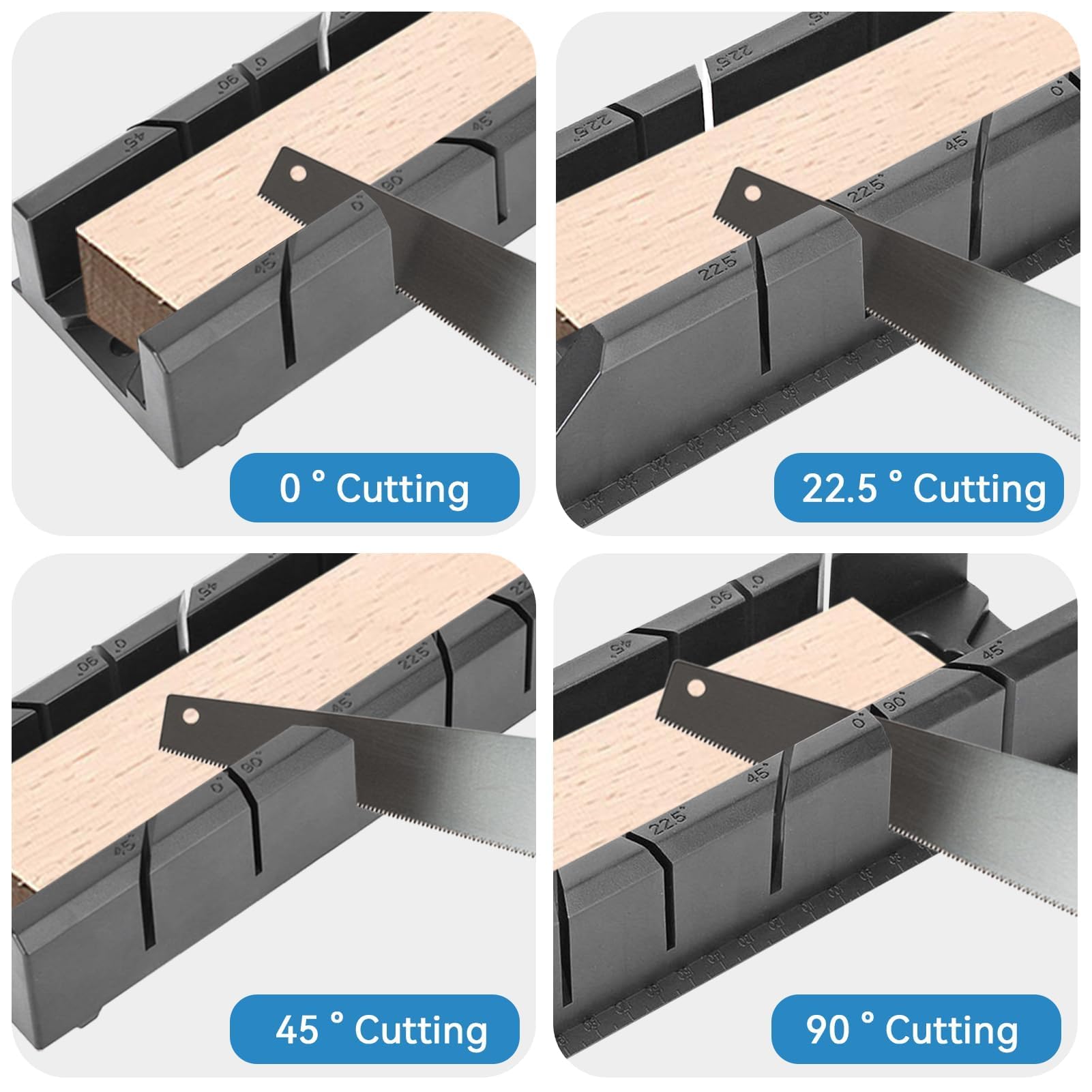 Caja de sierra ingletadora Gypse 0/22.5/45/90 grados Gabinete de metal para carpintería Herramienta de corte oblicuo