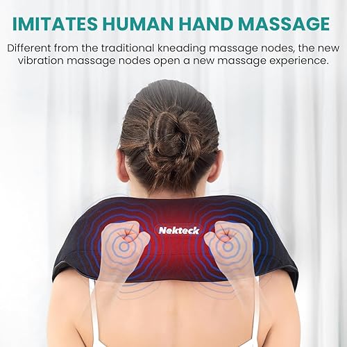 Miniatura 6 de Nekteck Masajeador de pies beige FM03 y masajeador de cuello vibrante NM08 Bundle