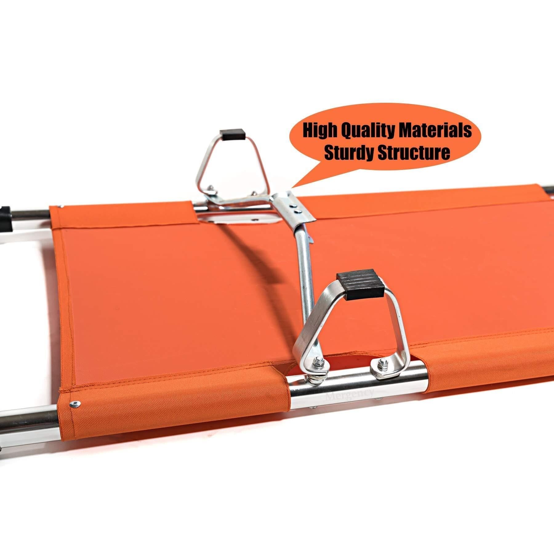 Civière pliante for les urgences médicales, civière médicale d'urgence de voyage portable en alliage d'aluminium de haute qualité for le transport des patients, civière pliante (vert)(Orange Beacon)
