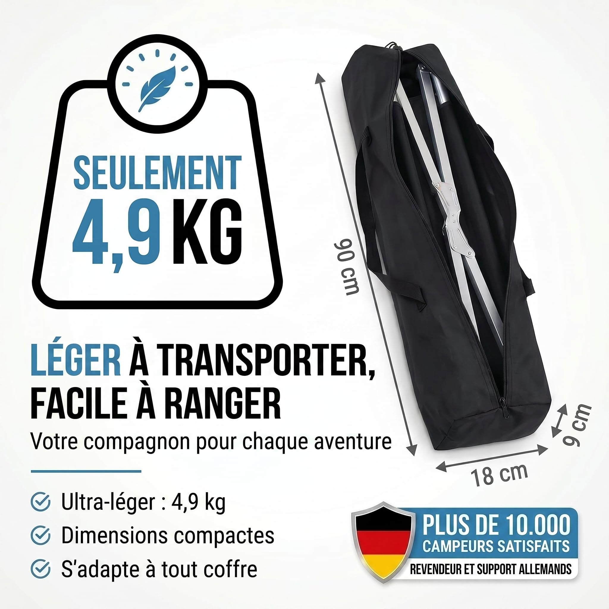 GOODS+GADGETS Lit de Camp Pliable en Aluminium pour l'armée - Lit de Camping Pliable et lit d'invité