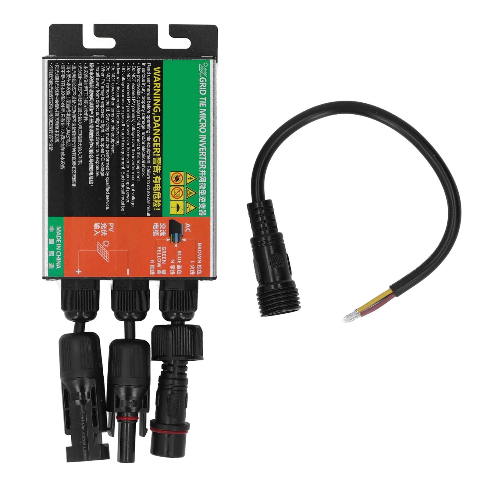 Grid Tie Micro Inverter, AC230V High Accuracy Kompakter Reiner Sinuswellen-Wechselrichter mit Kabel für Bürogeräte (260W)