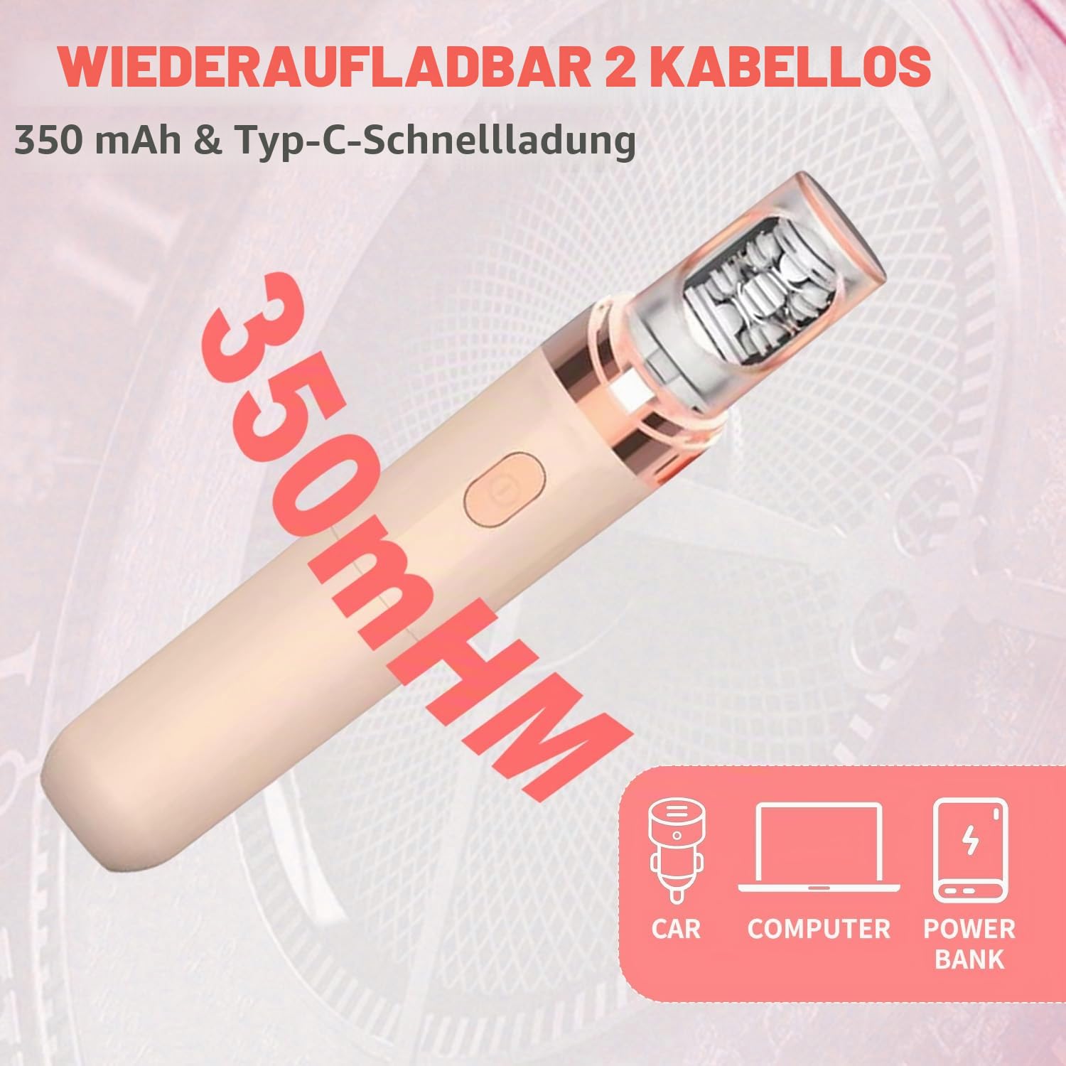 Epilierer Damen Gesicht, 2 in 1 Gesichtshaarentferner für Frauen mit LED-Licht, Kabelloser Elektrischer Gesichtsepilierer Schmerzfreie Wiederaufladbar für Augenbrauen Lippen Kinn Bikinizone