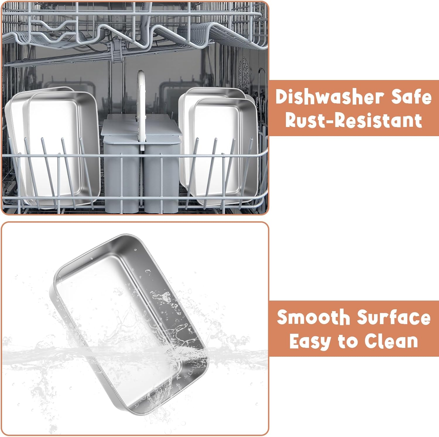 6 Pack Loaf Pans for Baking Bread, Stainless Steel Loaf Pans for Homemade Bread, Meatloaf, Bananas, Brownies, Lasagnas, Dishwasher Oven Safe (9IN x 6IN) - Image 5