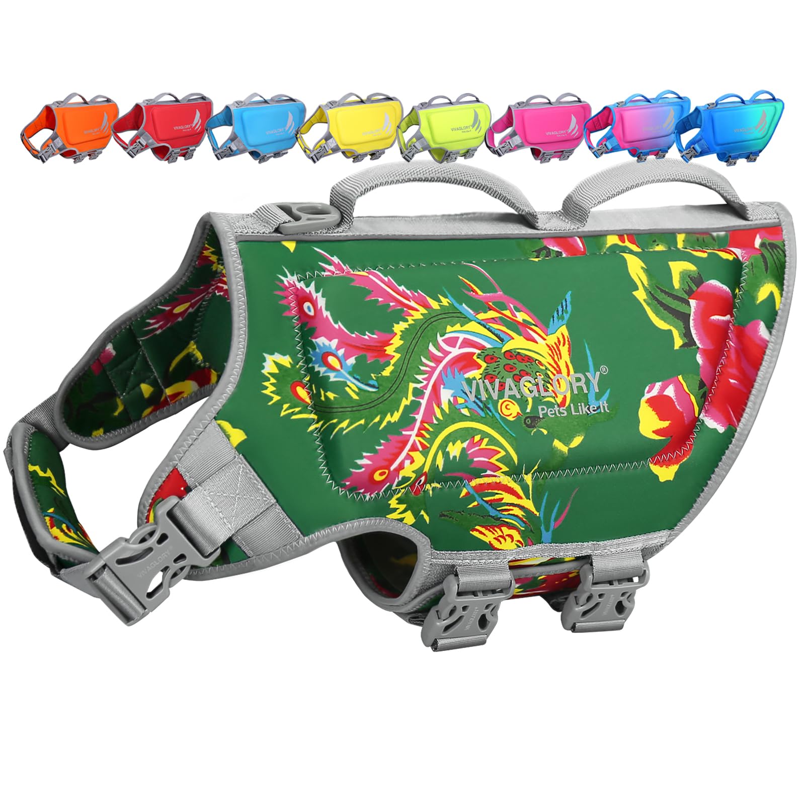 VIVAGLORY Hunde Schwimmweste High Buoyancy Hundeschwimmweste | Rettungswesten Hunde-Schwimmweste Schwimmweste zum Schwimmen, Auftrieb & Verstellbar for Hund