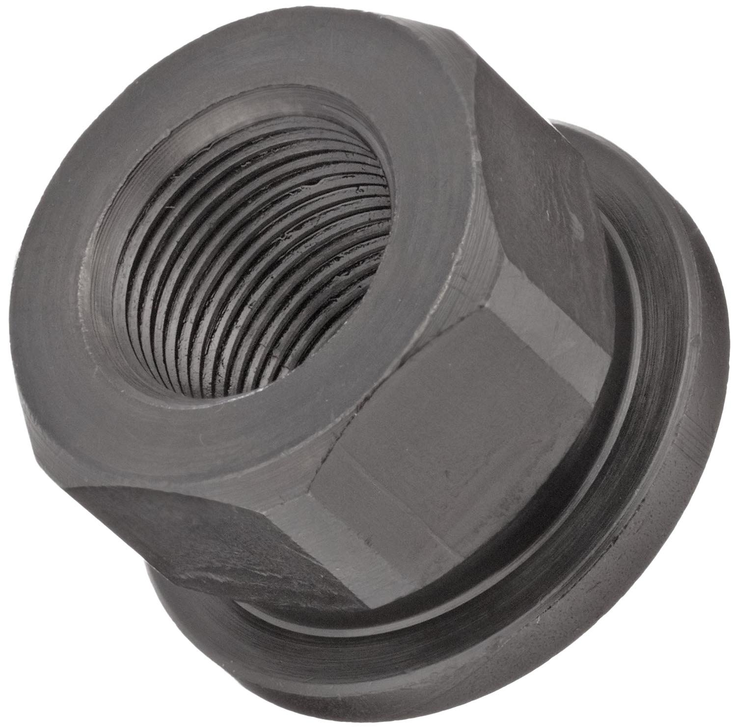 TE-CO Flanged Hex Nut, 12L14 Steel with Black Oxide Finish, UNC 1-8 Thread Size (2-Pack)