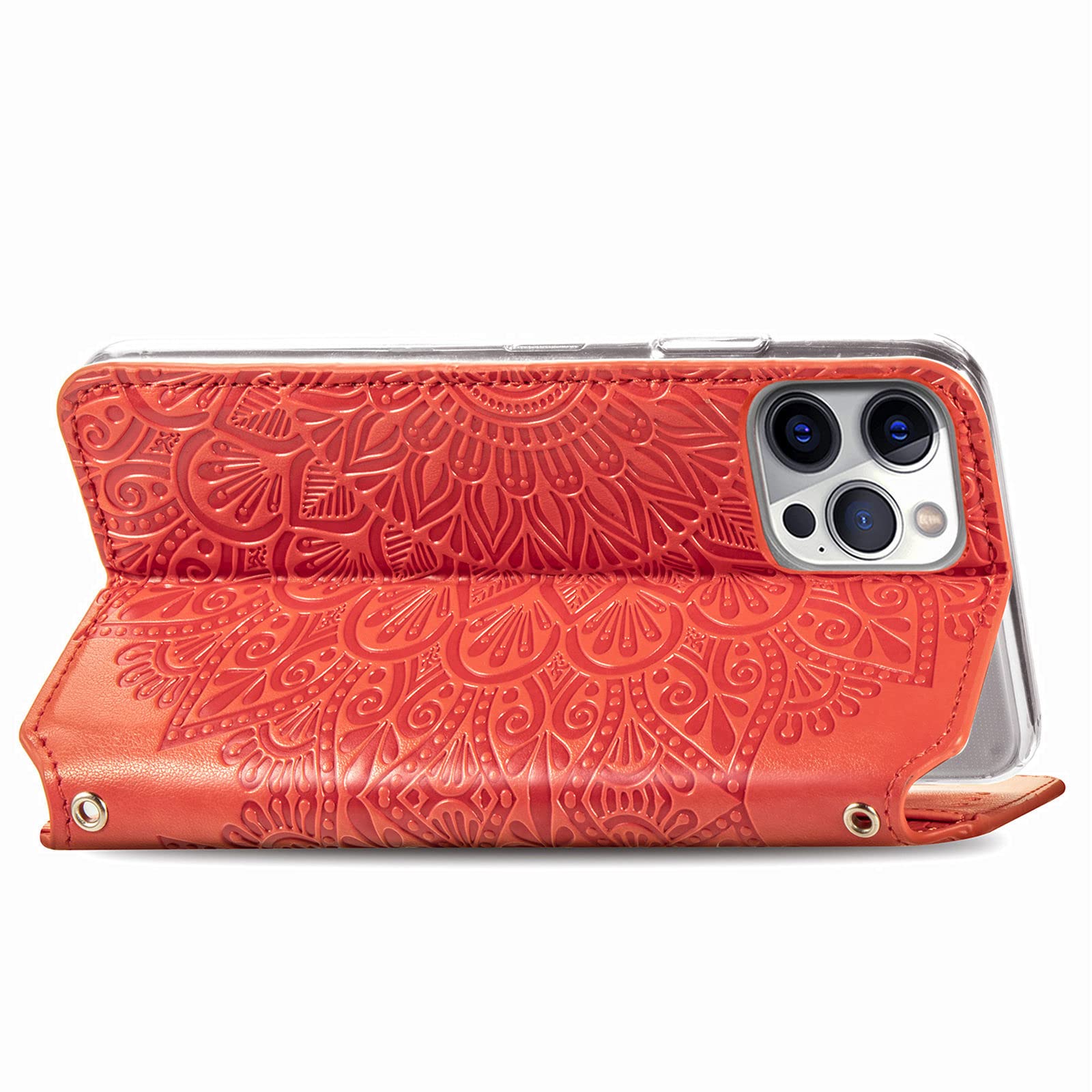 Hülle Für iPhone 13 Mini/13/13 Pro/13 Pro Max, Premium Leder Flip Klappbare Stoßfeste Mit Ständer Und Kartenfächer/Magnetverschluss,Rosa,13 Mini 5.4"