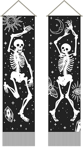 Miniatura 13 de AHANDMAKER 2 tapices de montaña y lago, tapiz vertical largo para colgar en la pared, diseño psicodélico, arte místico y gótico para dormitorio