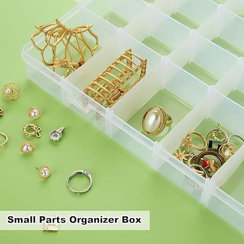 Miniatura 7 de Paquete de 6 cajas organizadoras de plástico de 18 rejillas con divisores, organizador de 18 compartimentos, organizadores de cajas de aparejos y