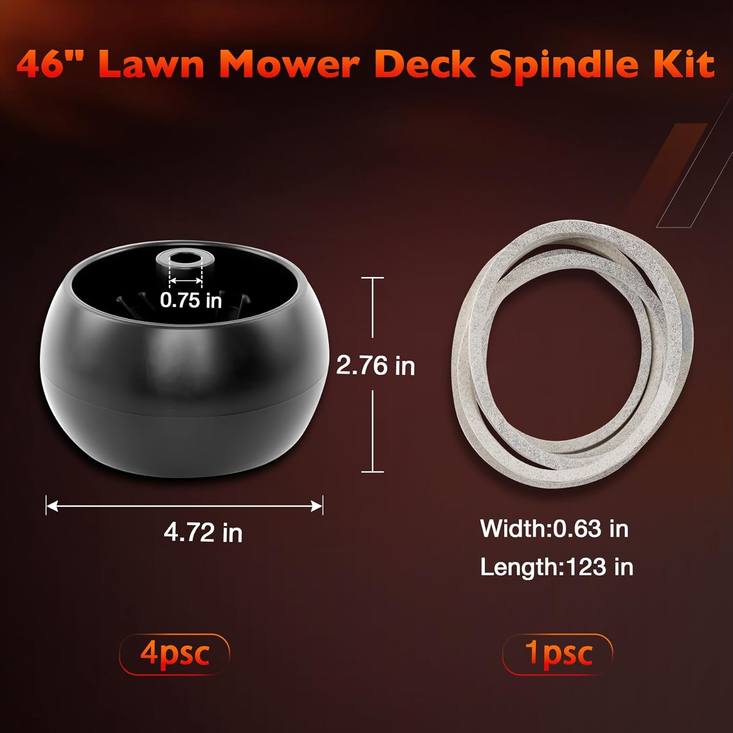 46" Mower Deck Spindle Rebuild Kit Fit for Husqvarna RZ4621 RZ4623 RZ46i Z246 Z246i, Spindle Replaces OEM 532174356 (174356) & 532174358 (174358), Spindles, Blades, Belt & Idler Wheels
